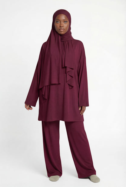 BURKINI LONG (5 pieces) - BURGUNDY