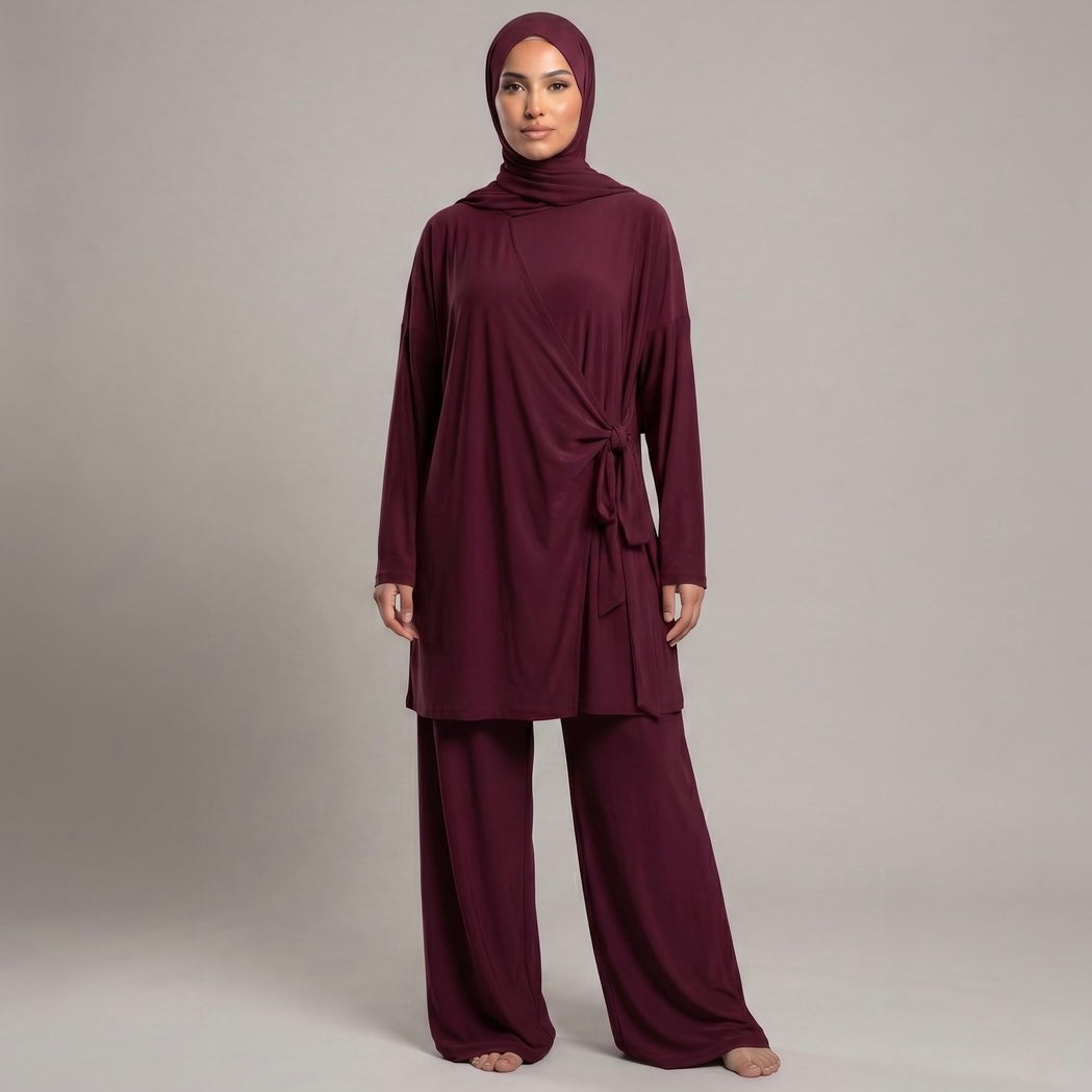 BURKINI (3 pieces) -  BURGUNDY